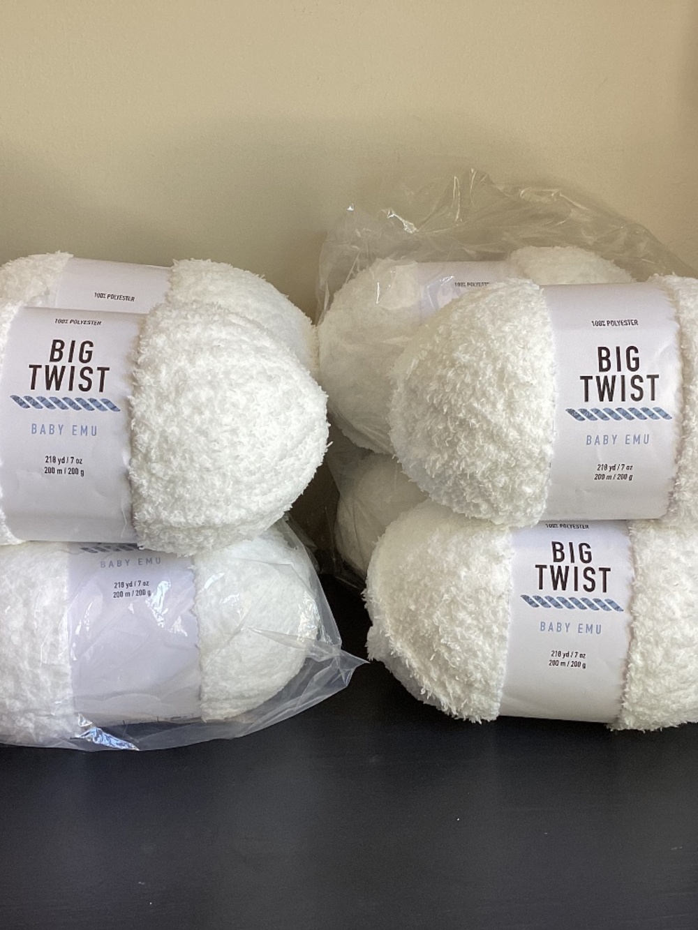 Lot of 6 NEW BIG TWIST BABY EMU POWERED SUGAR BULKY #5 218 yds